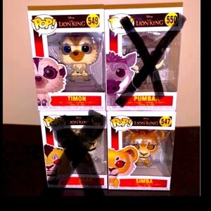 2 New Funko Pop Disney The Lion King Movie 🦁 Simba and Timon Collectible Figures